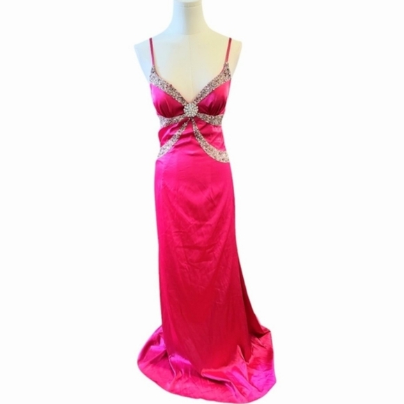 Sean Couture Dresses & Skirts - Sean Couture Barbie Paris Pink Backless Low Cut Sequin Prom Gown Size Small